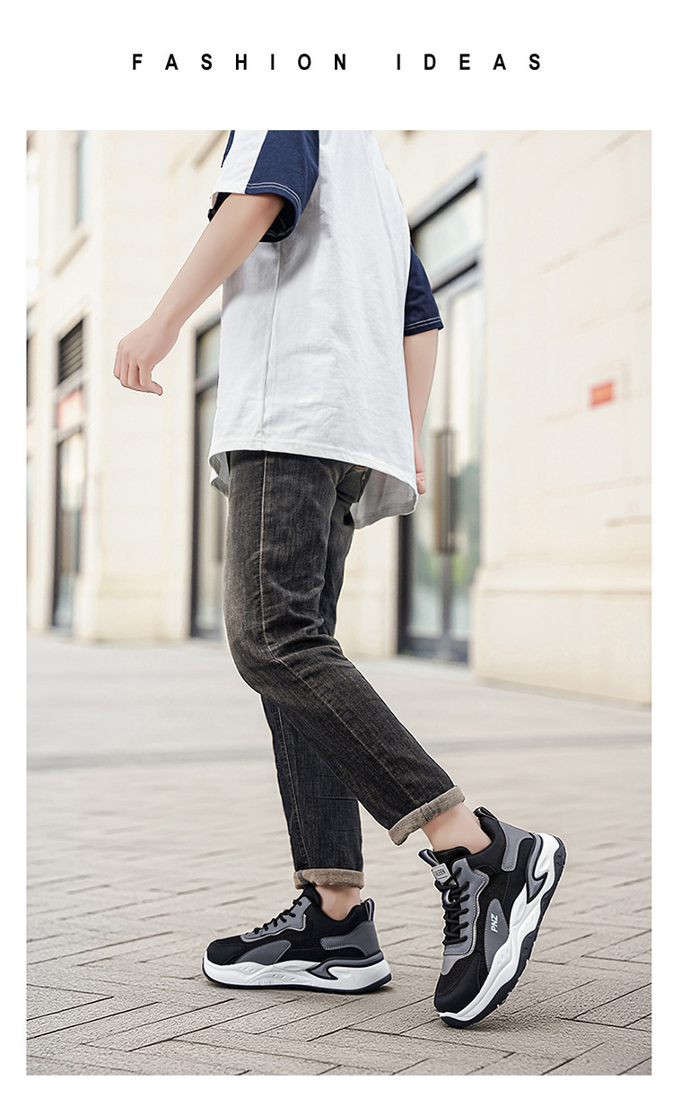 Sneakers casual da uomo traspiranti con plateau e colorblock detail 7