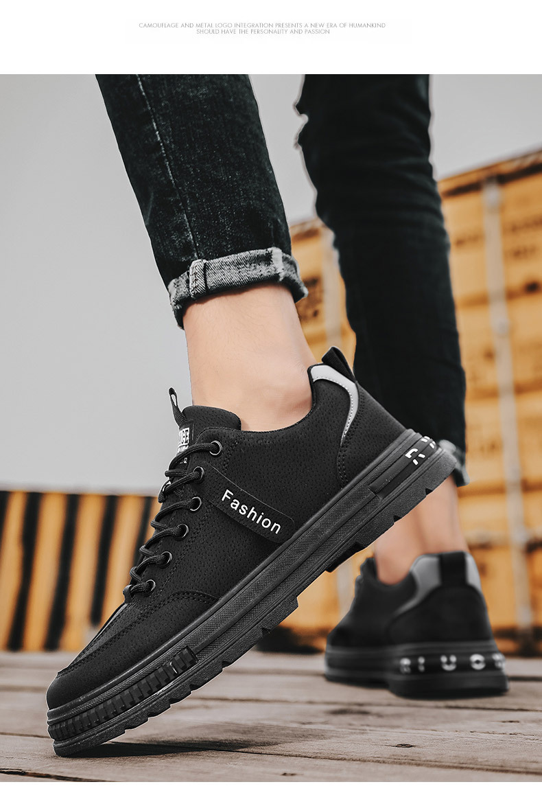 Rauleder-Schnürer für Herren rutschfeste Freizeitschuhe detail 9
