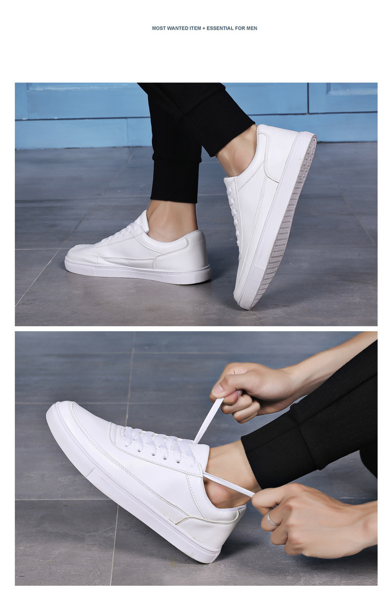 Einfarbige Herren-Sneaker aus PU-Leder, rutschfest & lässig detail 13