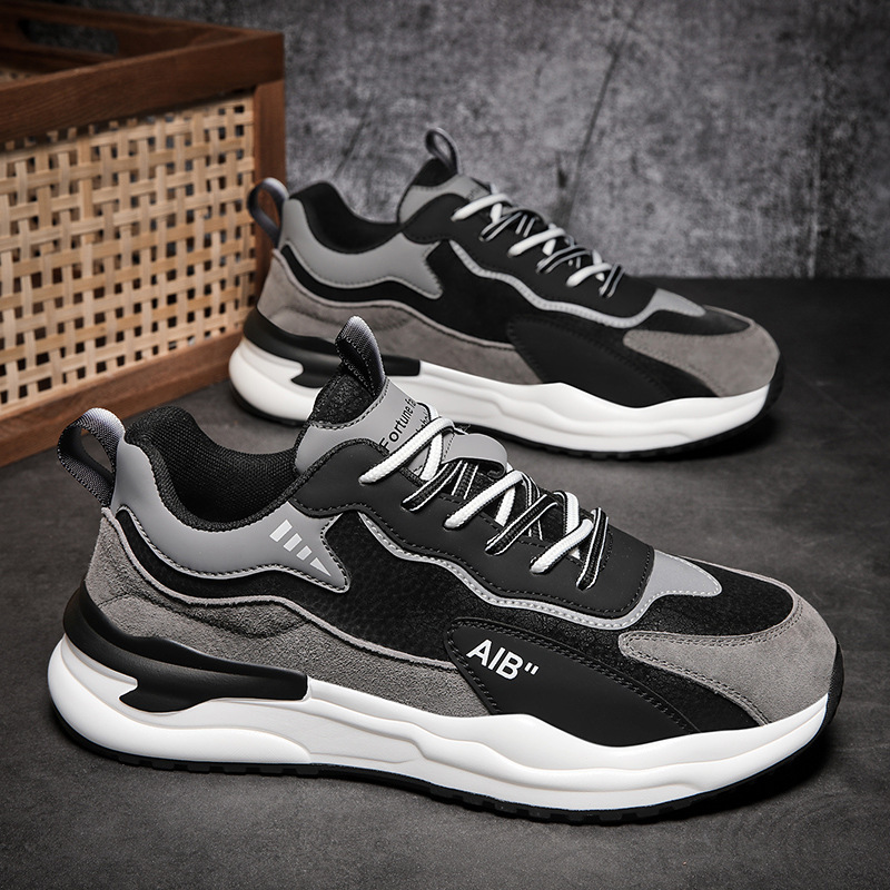 Sneakers casual da uomo stringate e ammortizzate con motivo colorblock 5