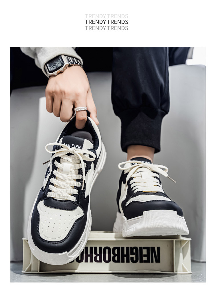 Chaussures casual pour homme à lacets et semelle plateforme color-block detail 6