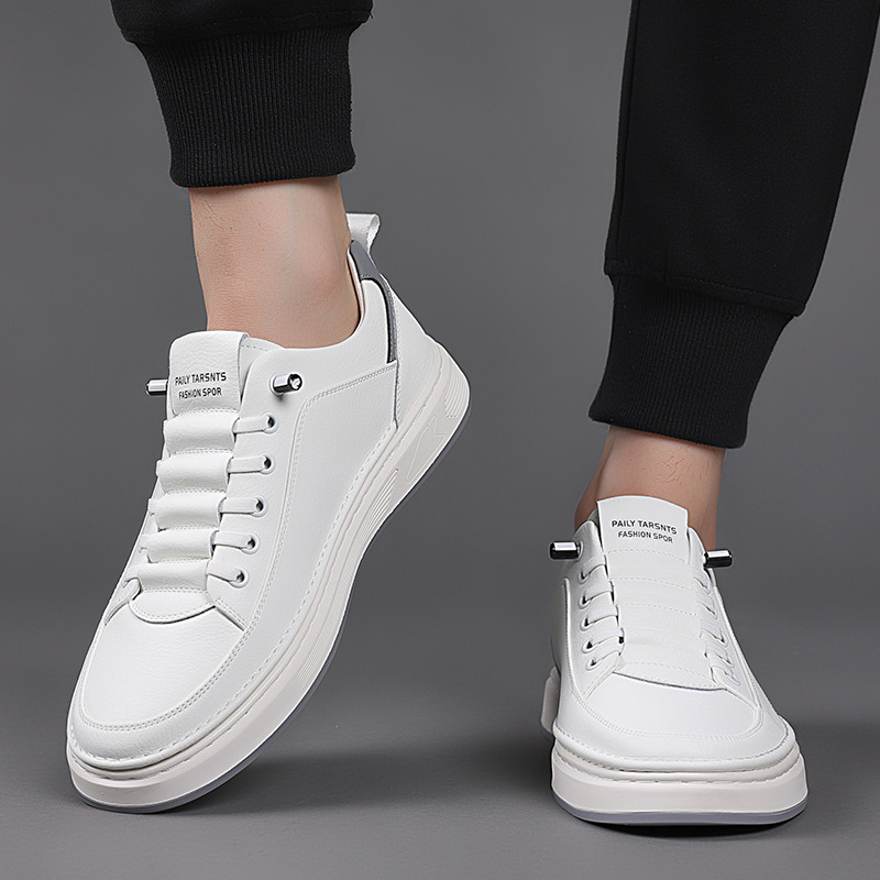 Atmungsaktive Leder-Freizeitschuhe für Herren mit Schnürung 4