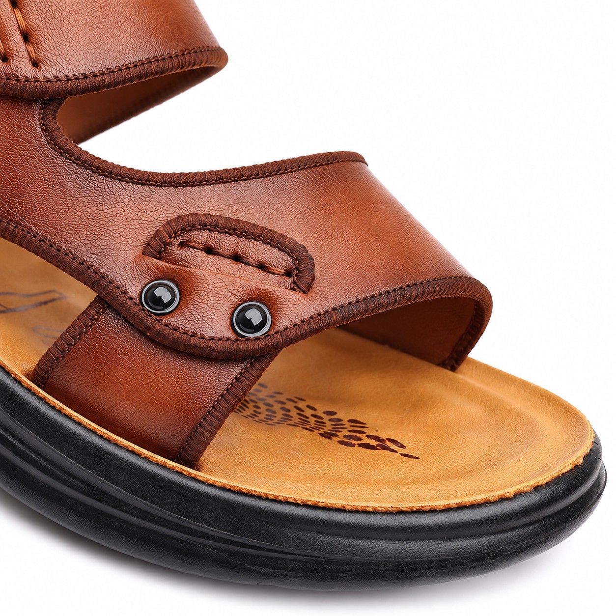 Men's Full-Grain Leather Cushioned Slingback Sandals 13