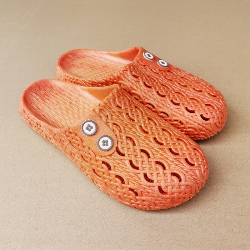 Clothes button slippers [Orange