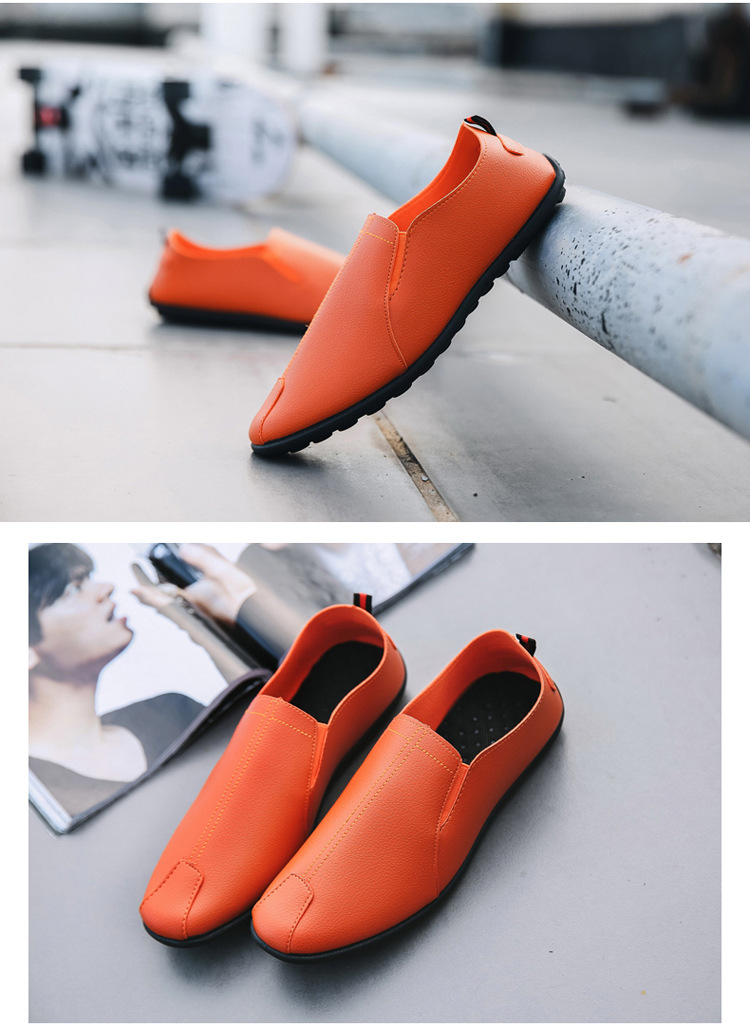 Men's Lightweight Slip-On PU Leather Casual Shoes detail 12
