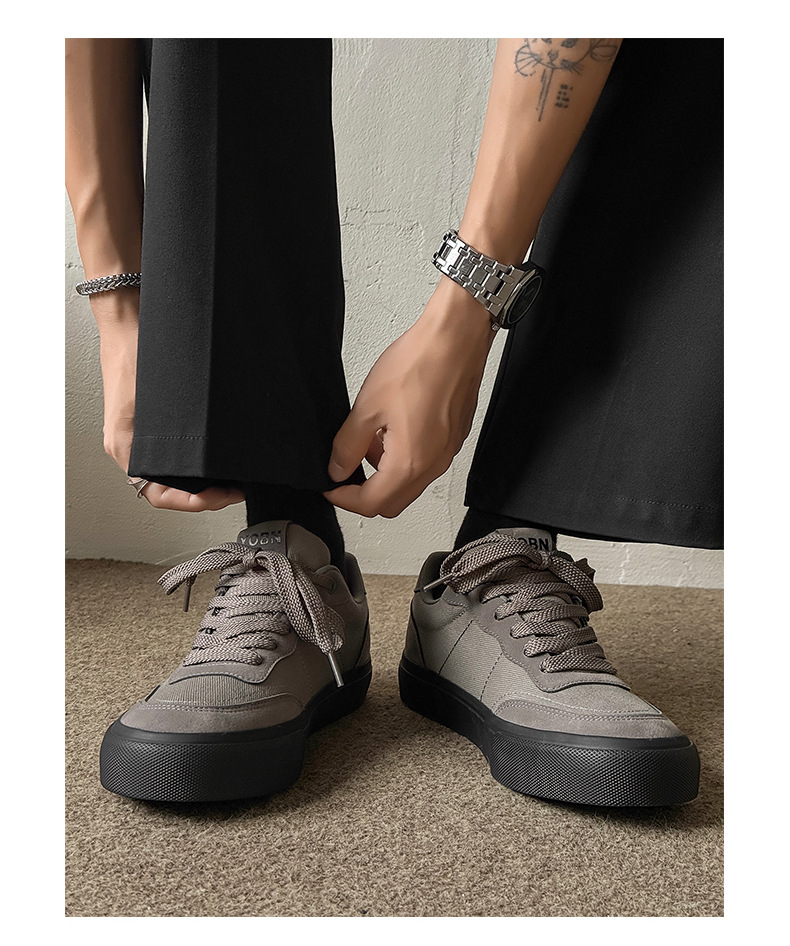 Men's Breathable Canvas Lace-Up Casual Shoes detail 20
