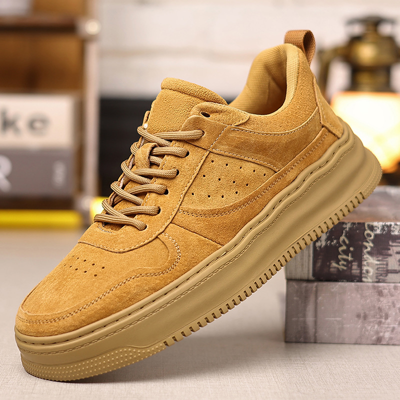 Herren Plateau-Freizeitschuhe aus Wildlederimitat zum Schnüren