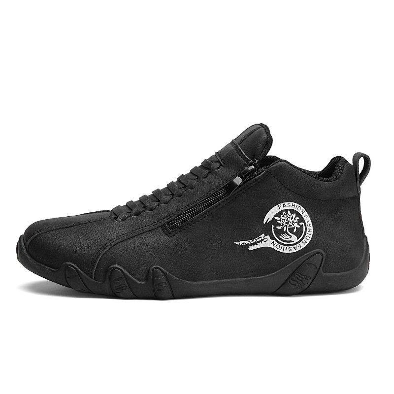 Herren-Freizeitschuhe aus Leder mit Reißverschluss und weicher Sohle 6
