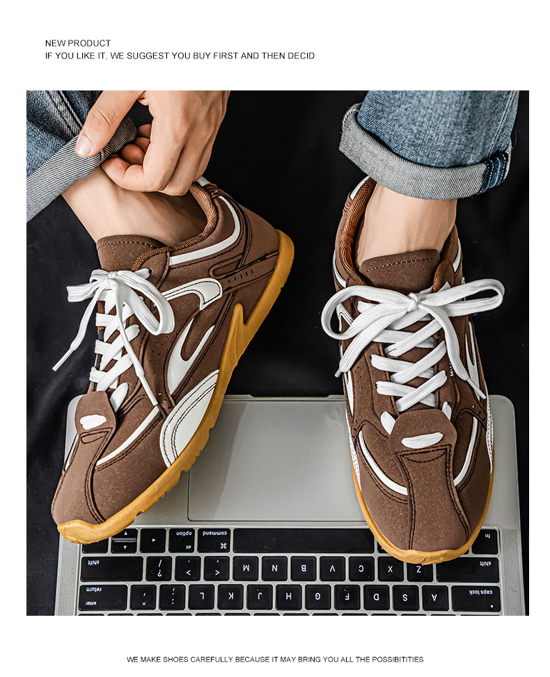 Zapatos casuales de hombre con cordones, transpirables y colorblock detail 13