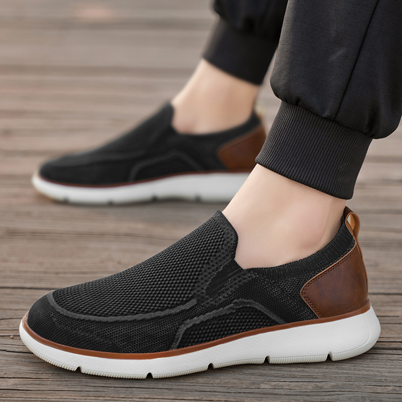 Atmungsaktive Strick-Slip-On-Freizeitschuhe für Herren