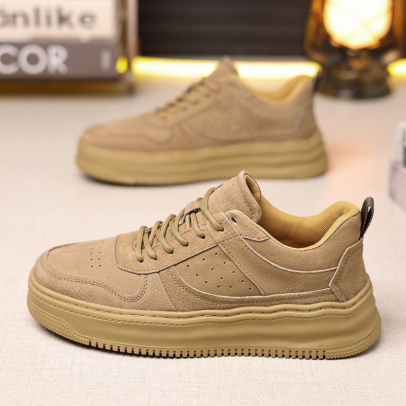 Herren Plateau-Freizeitschuhe aus Wildlederimitat zum Schnüren detail 7