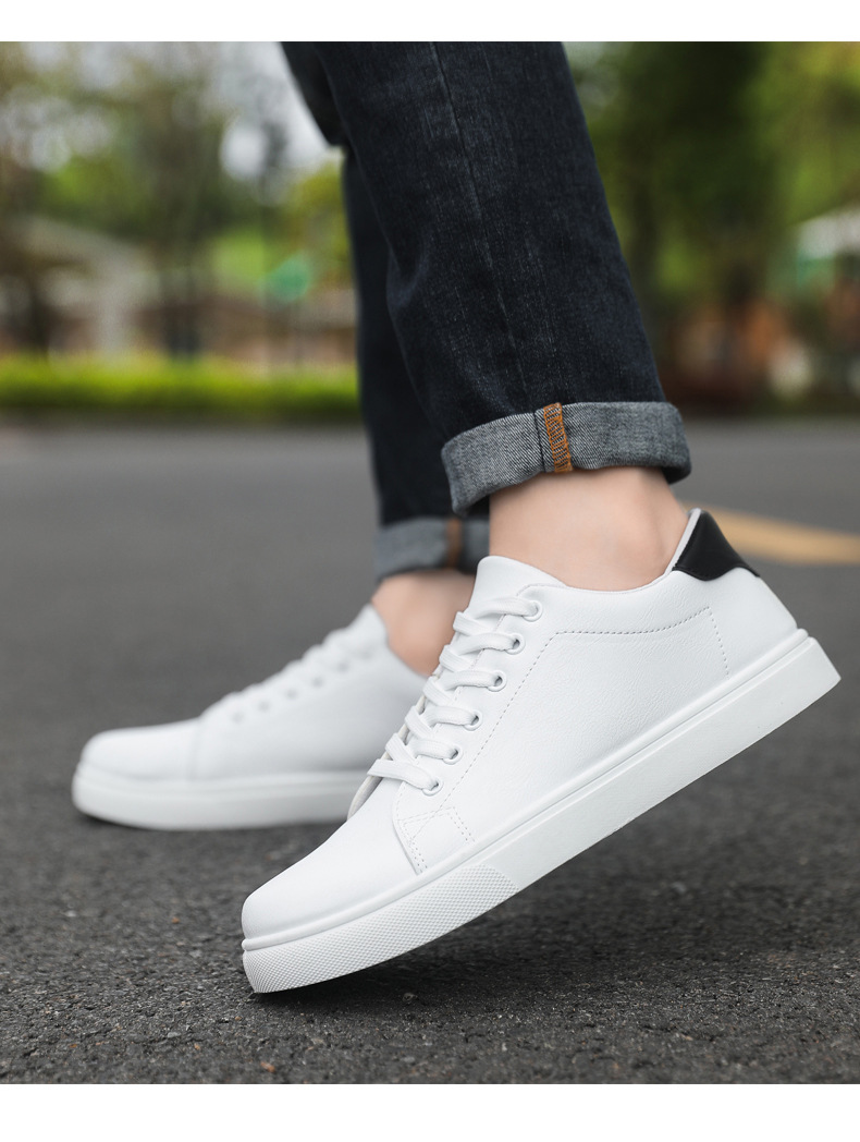 Men's PU Leather Lace-Up Non-Slip Casual Shoes detail 1