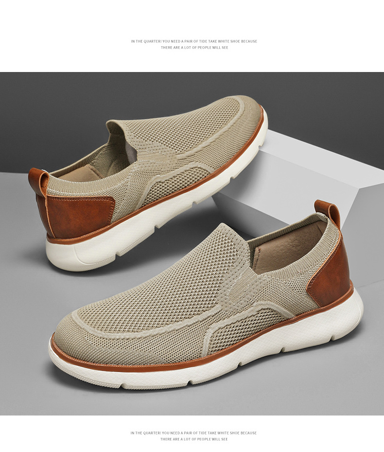 Atmungsaktive Strick-Slip-On-Freizeitschuhe für Herren detail 8