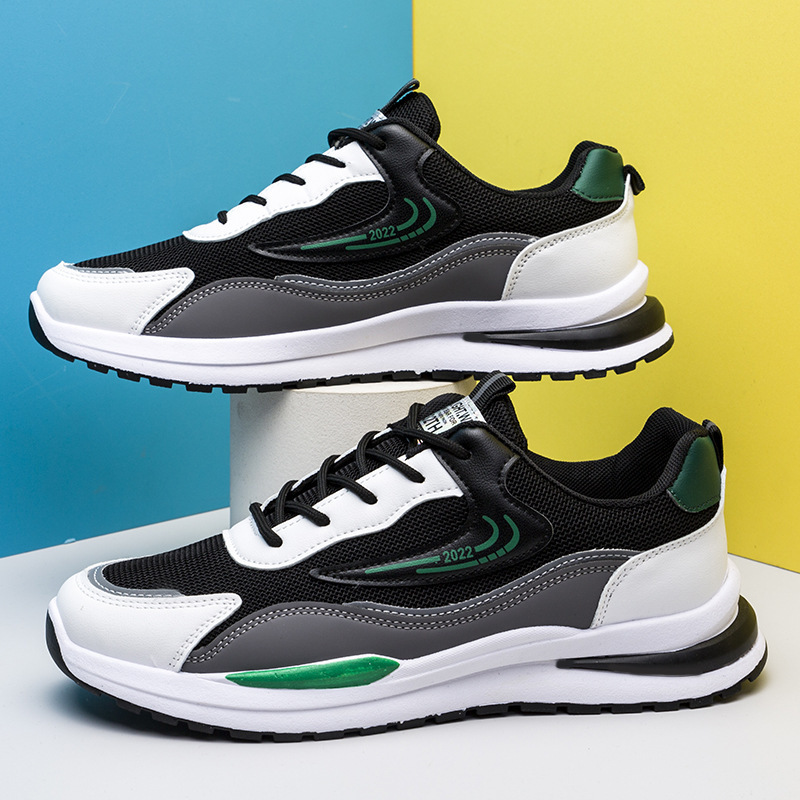Men's Breathable Colorblock Lace-Up Running Shoes detail 1