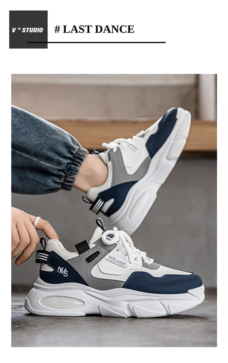 Gedämpfte Plateau-Freizeitschuhe für Herren mit Schnürung detail 7