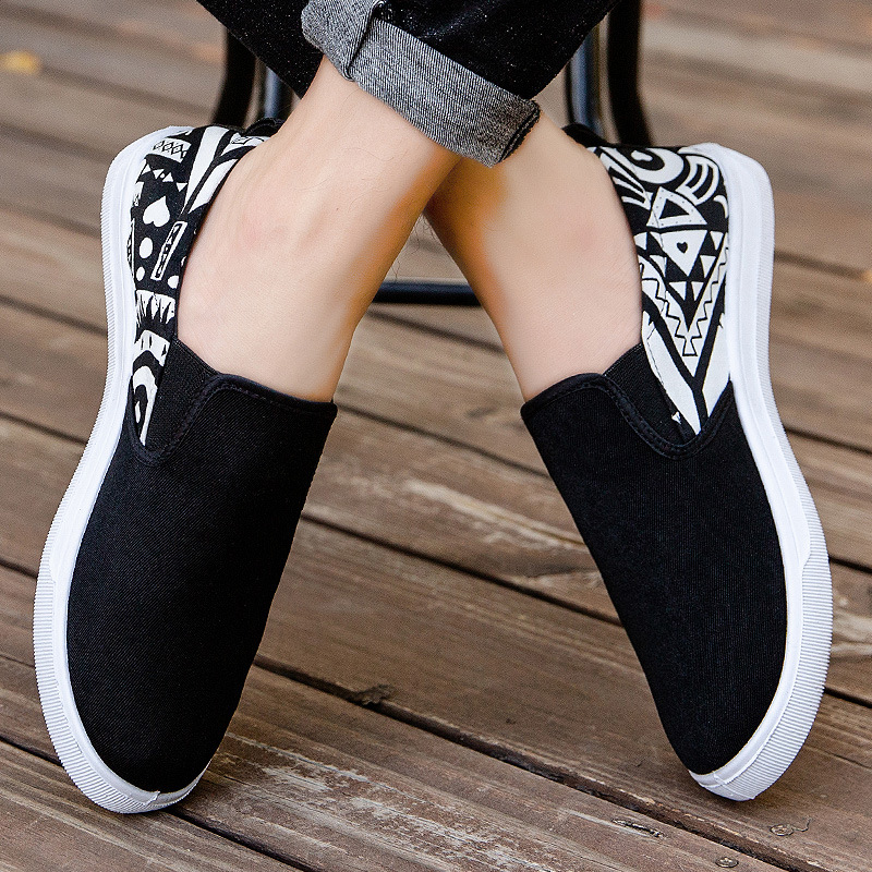 Men's Lightweight Breathable Ethnic Print Canvas Casual Shoes detail 8