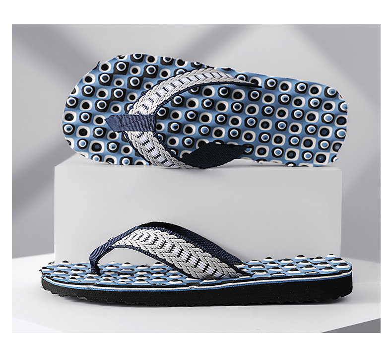 Men's Lightweight Linen Graphic Flip-Flops detail 9
