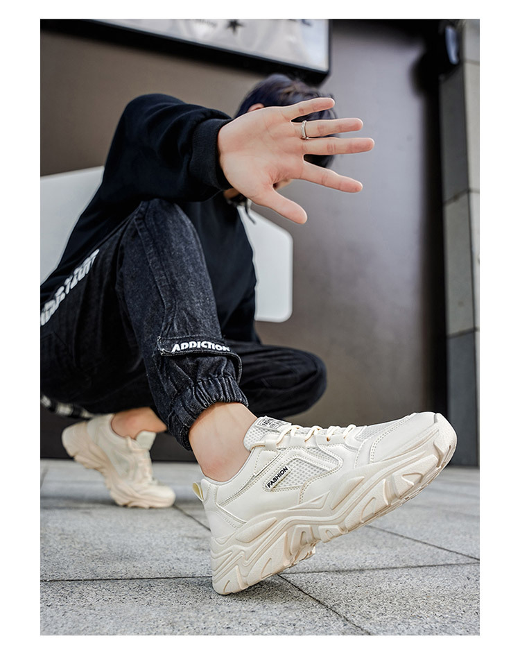 Atmungsaktive Herren-Plateau-Sneaker mit Schnürung detail 9