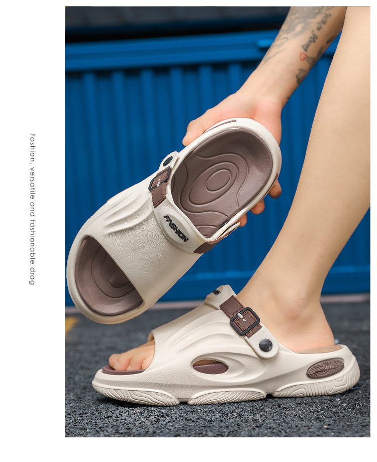 Chaussons légers en EVA pour hommes à bout ouvert et amorti detail 1