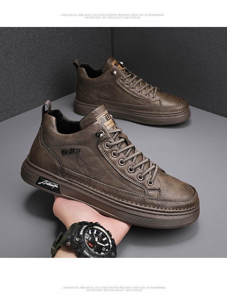 Herren Freizeitschuhe aus PU-Leder zum Schnüren detail 3