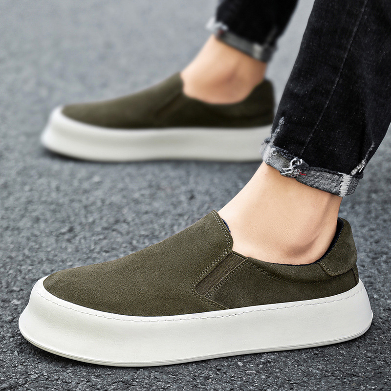 Herren Plateau-Slip-On-Freizeitschuhe aus Wildleder-Optik detail 7