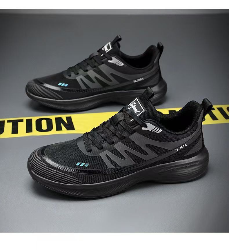 Men's Breathable Mesh Lace-Up Running Shoes detail 2