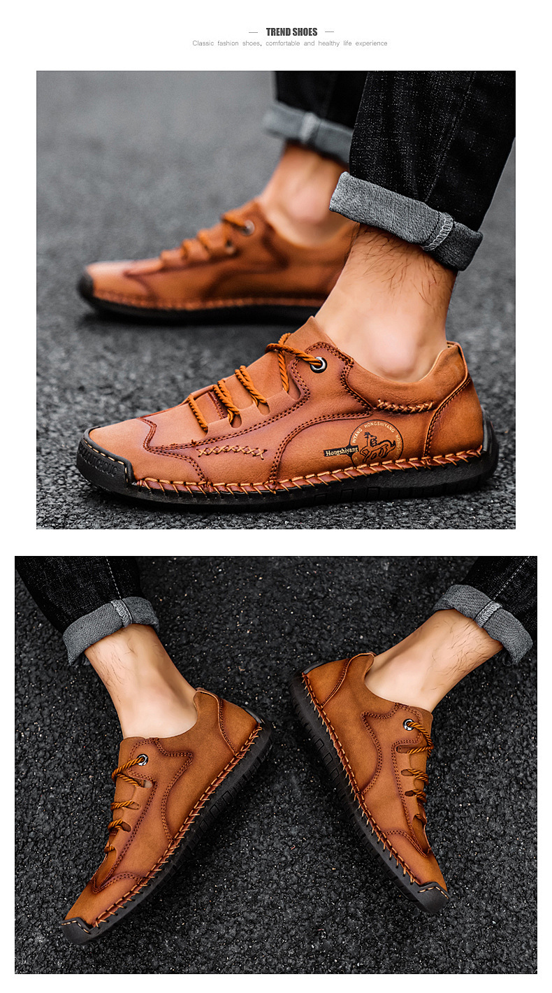Klassische rutschfeste Herren-Freizeitschuhe mit Schnürung detail 7