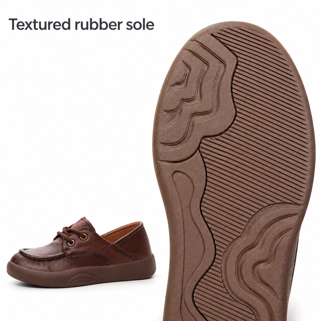 Women's Full-Grain Leather Wide Toe Box Lace-Up Casual Shoes detail 4