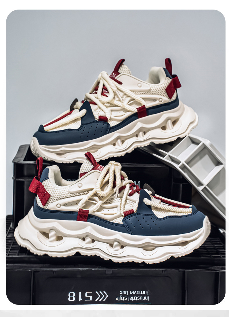 Sneakers casual da uomo con plateau e lacci – Scarpe sportive traspiranti detail 16