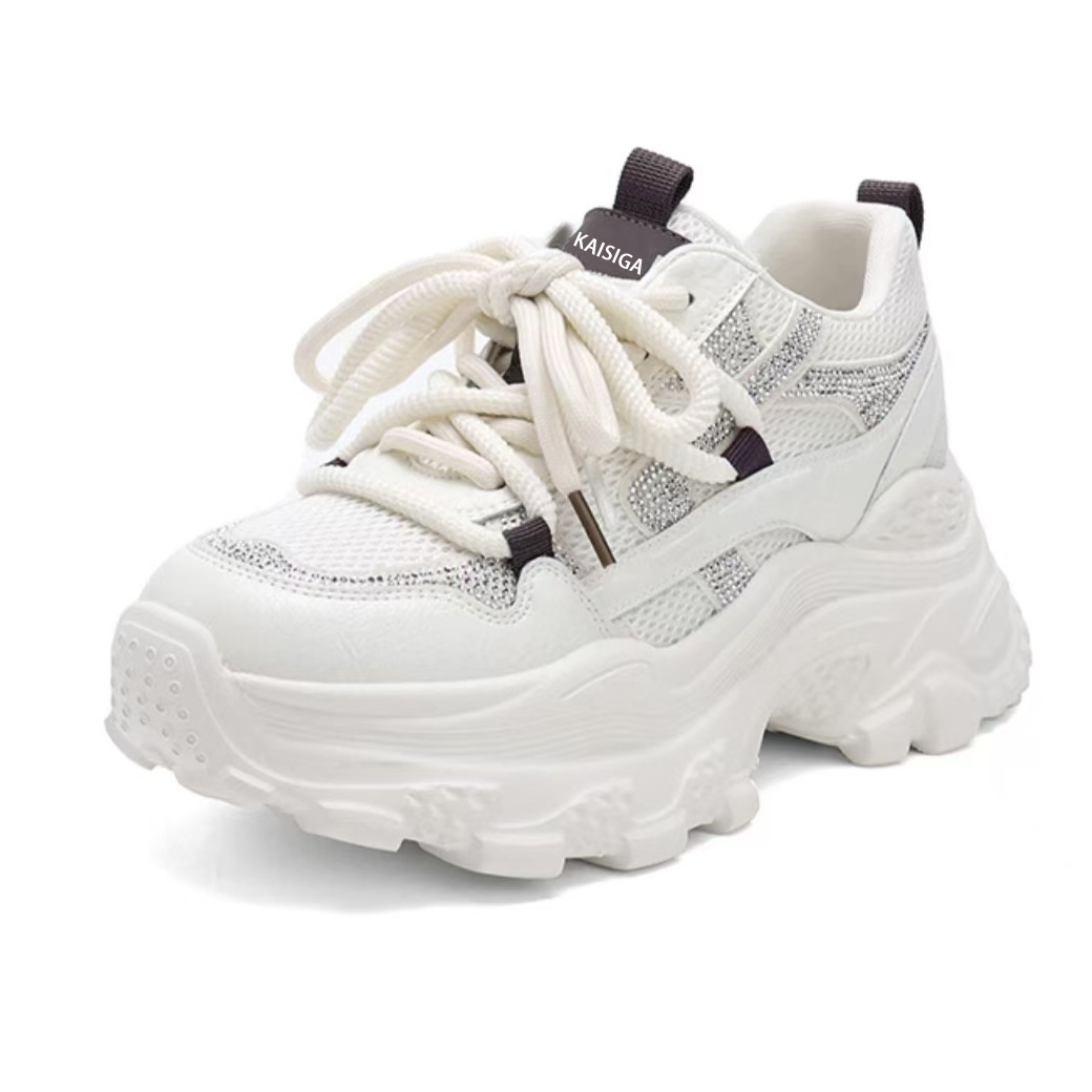 Damen Chunky Sneaker mit Plateau Schnürschuhe mit dicker Sohle detail 6
