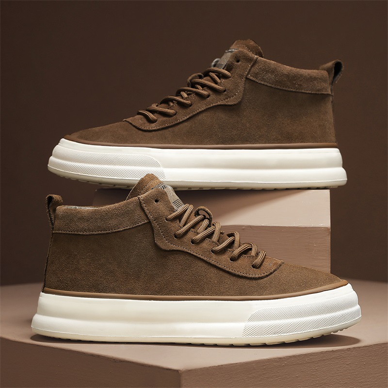 Herren-Freizeitschuhe aus Wildleder mit Schnürung und Plateau detail 12