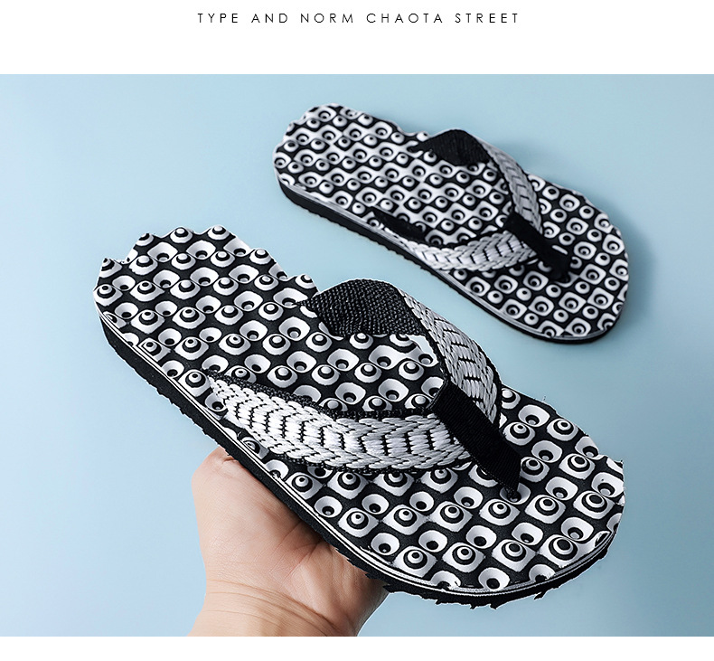 Men's Lightweight Linen Graphic Flip-Flops detail 8