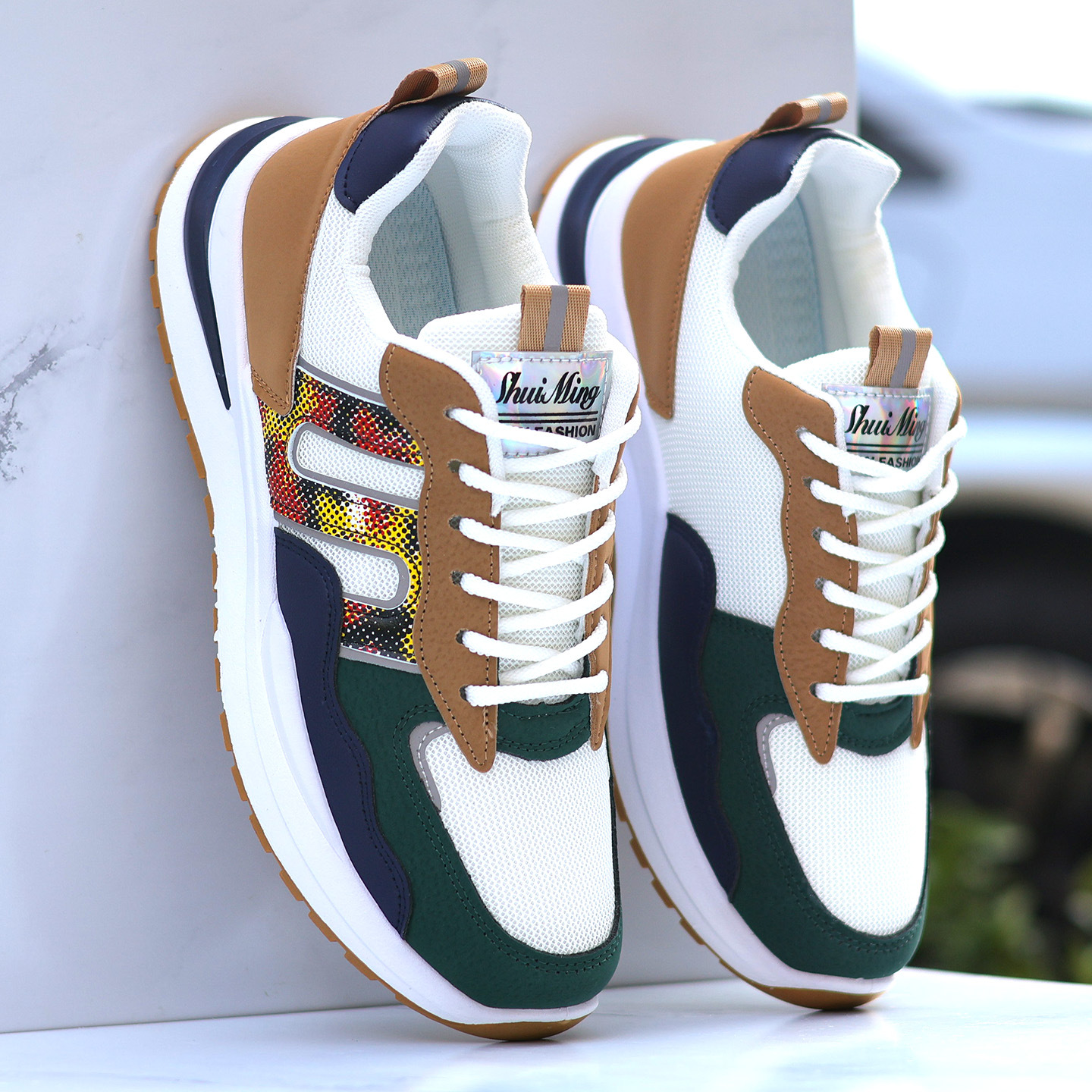 Chaussures casual à lacets et semelle amortissante pour homme 5
