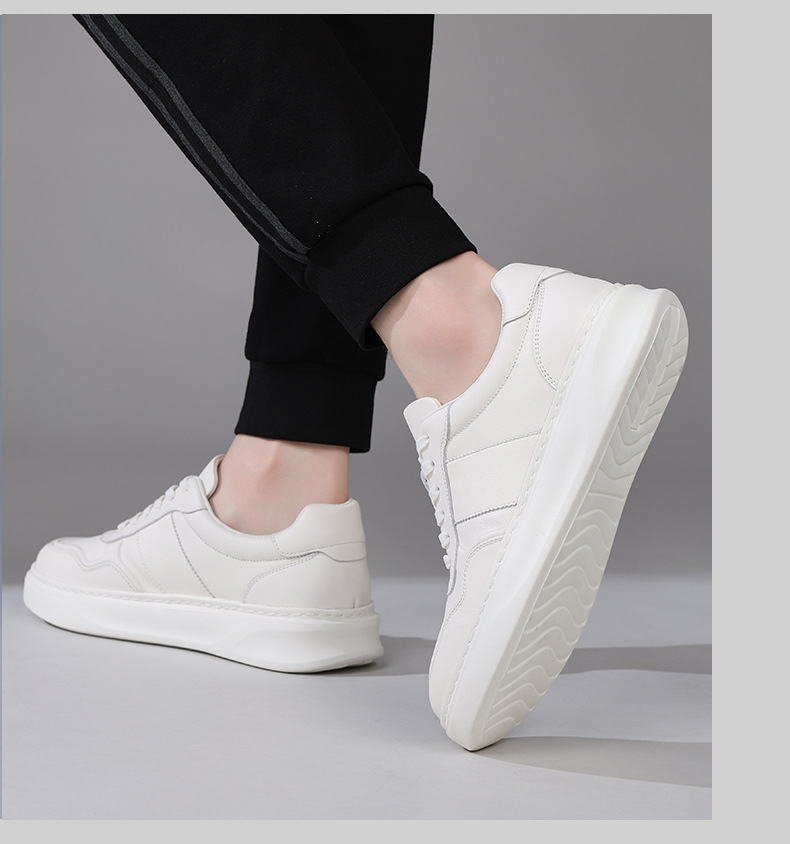 Men's Leather Cushioned Platform Casual Shoes detail 7
