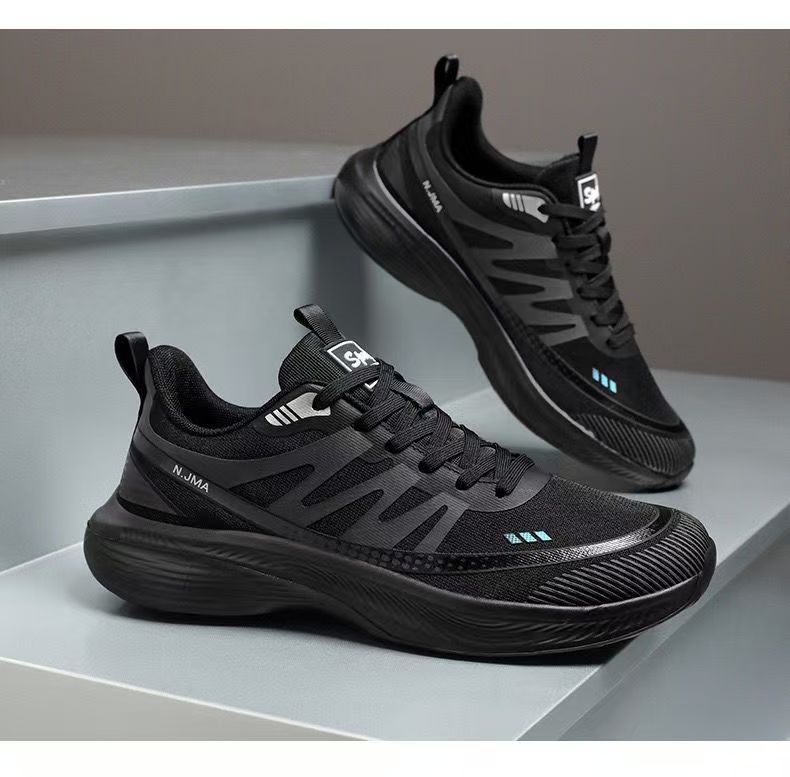 Men's Breathable Mesh Lace-Up Running Shoes detail 6