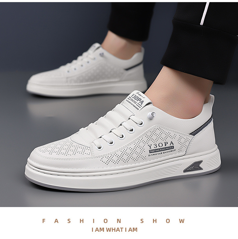Atmungsaktive Herren-Freizeitschuhe mit Perforation & Schnürung detail 4
