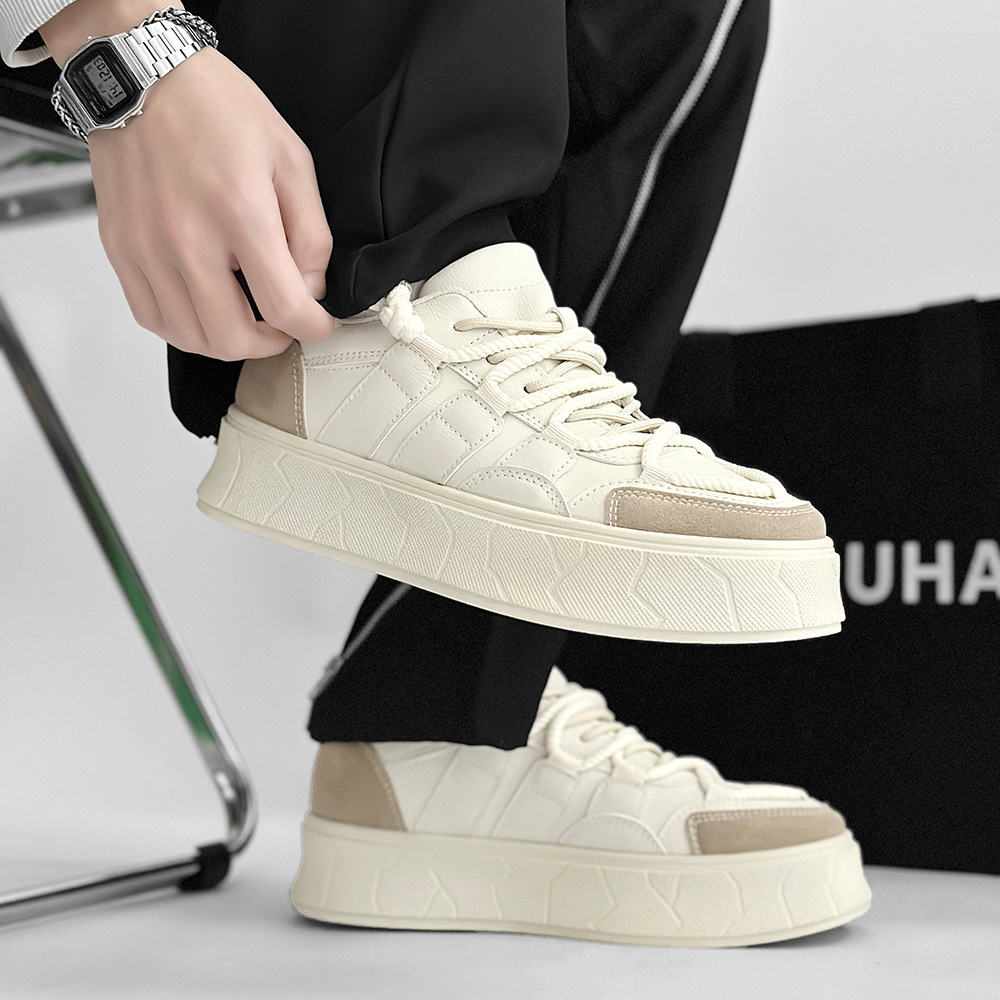 Men's Platform Lace-Up Colorblock Casual Shoes 4