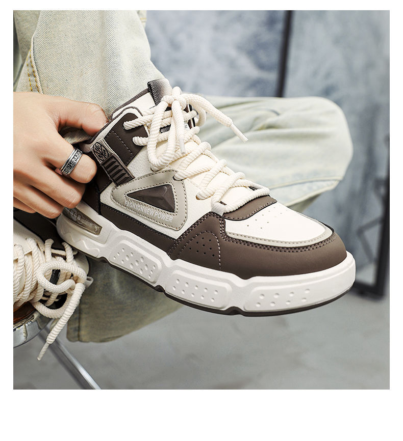 Men's Colorblock Cushioned Lace-Up Casual Shoes detail 17