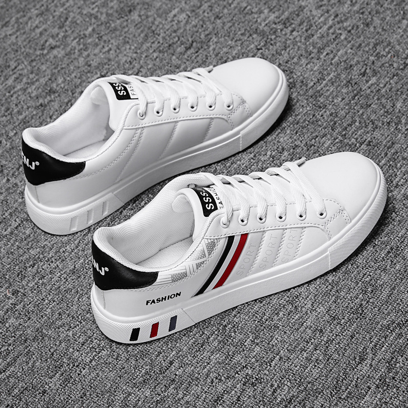 Leichte Freizeitschuhe für Herren aus PU-Leder mit Streifen & Schnürung detail 5