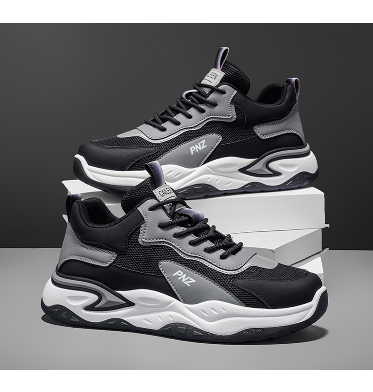 Sneakers casual da uomo traspiranti con plateau e colorblock detail 12