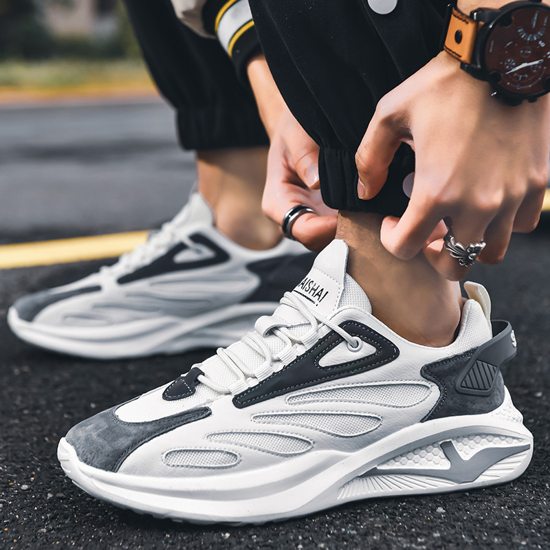Men's Breathable Colorblock Lace-Up Sneakers 5
