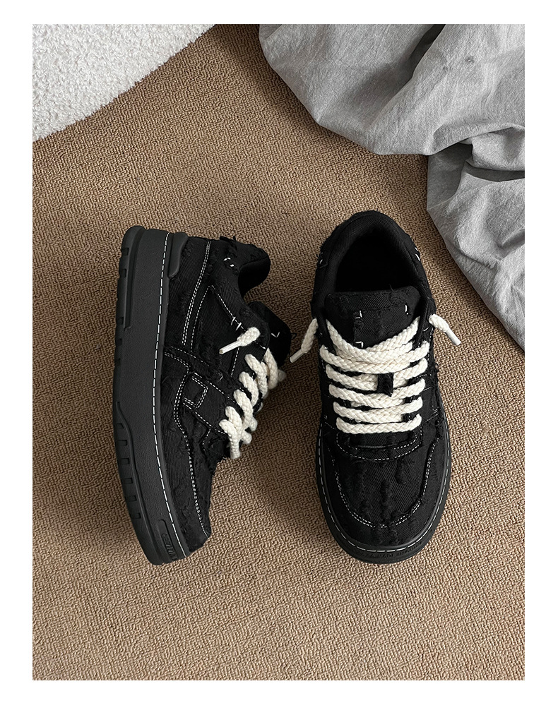 Unisex Plateau-Freizeitschuhe im Distressed-Look mit Schnürung detail 6