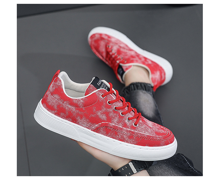 Men's Breathable Canvas Lace-Up Platform Casual Shoes detail 14