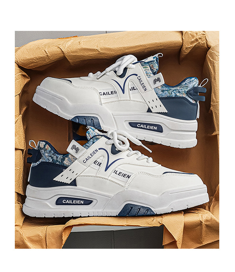 Freizeitschuhe für Herren mit Schnürung, Blockfarben und Plateau detail 4