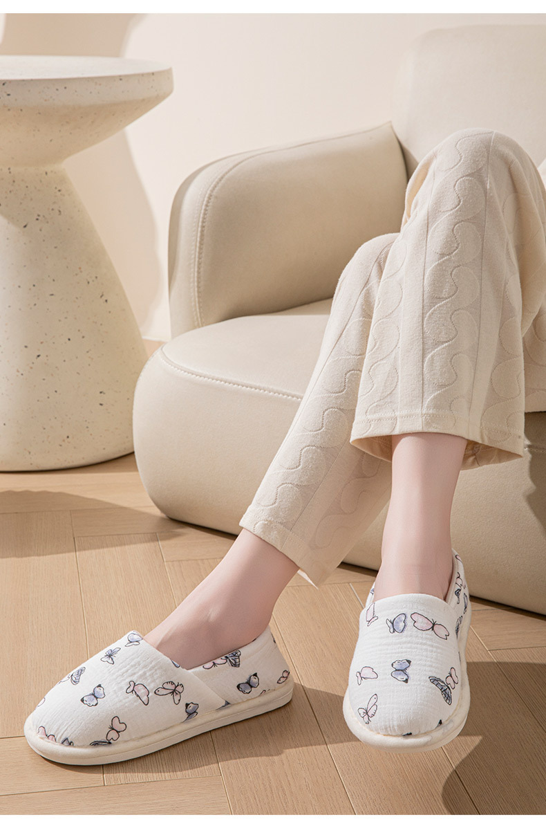 Women's Soft Breathable Cotton Slip-On Slippers detail 2