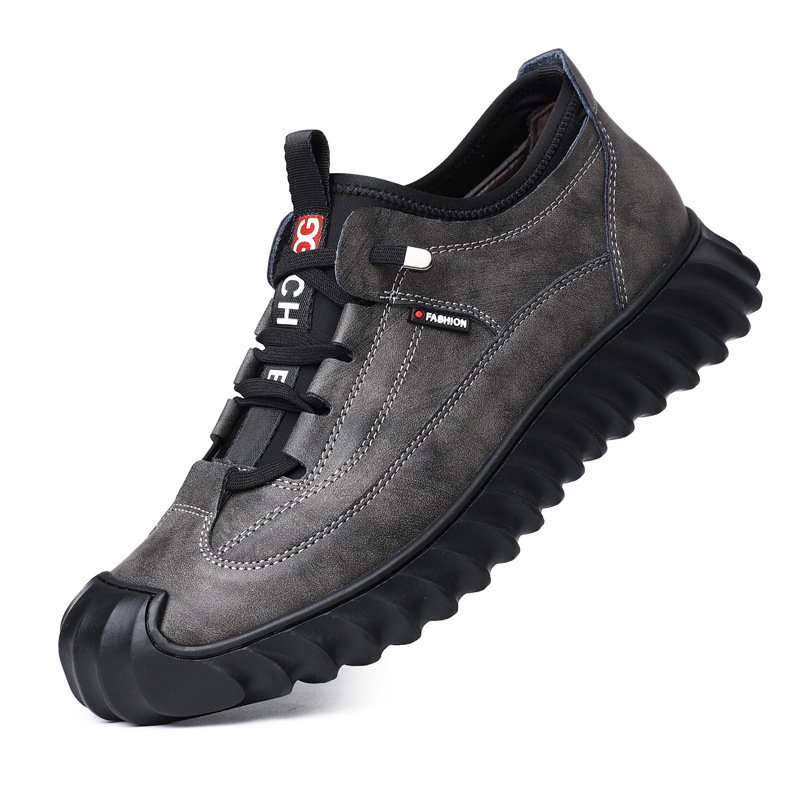 Rutschfeste PU-Leder Freizeitschuhe für Herren mit Schnürung 6