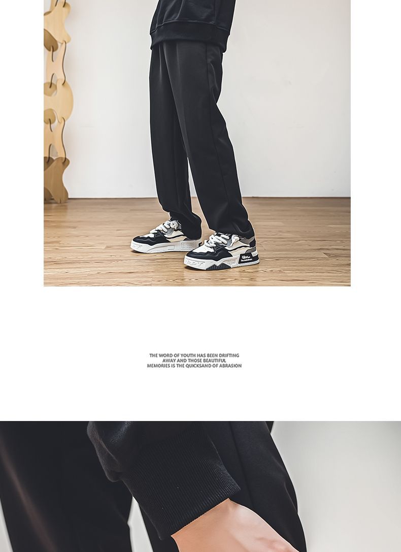 Men's Chunky Platform Colorblock Lace-Up Casual Shoes detail 8