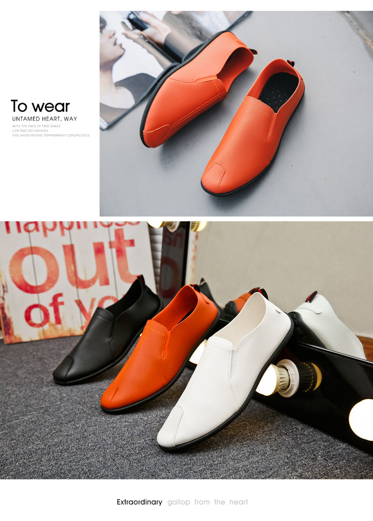 Men's Lightweight Slip-On PU Leather Casual Shoes detail 13