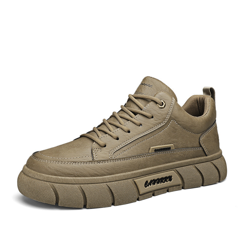 Herren Plateau-Freizeitschuhe aus PU-Leder zum Schnüren 6