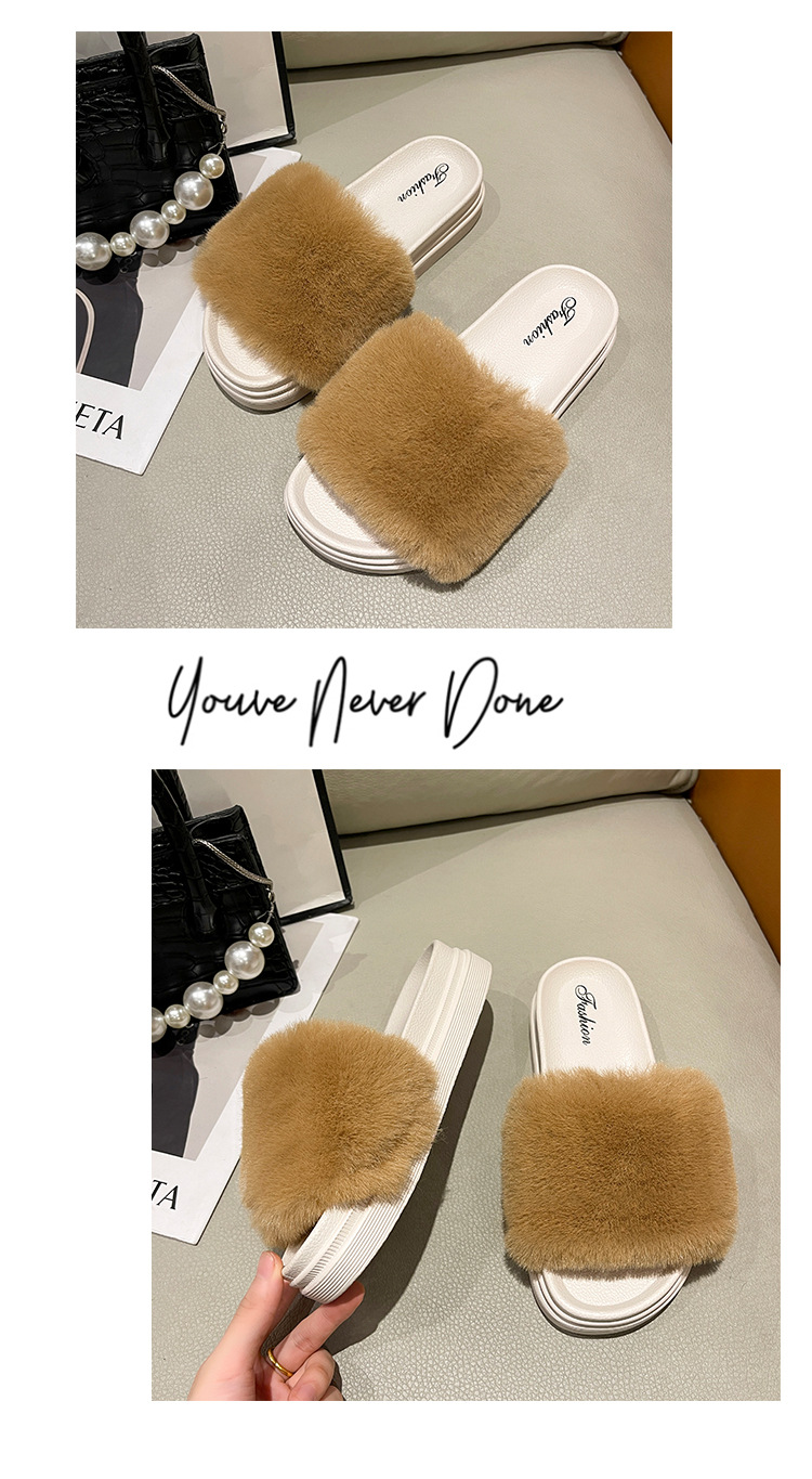 Pantofole da donna in morbido peluche con plateau e punta aperta detail 11